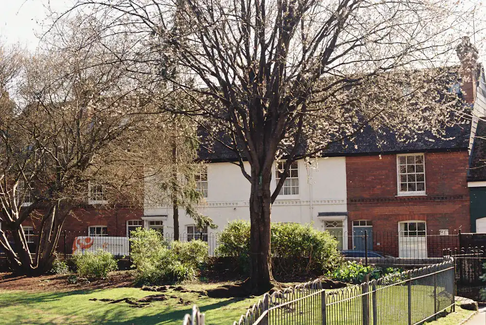 A row of brick houses